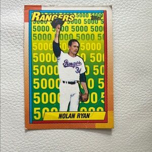 1990 Topps Rangers Nolan Ryan Baseball Card 1989-Years